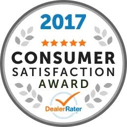 A circular badge labeled “2017 Consumer Satisfaction Award