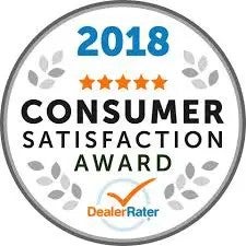A circular badge labeled “2018 Consumer Satisfaction Award
