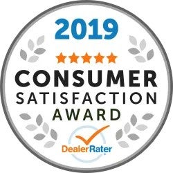 A circular badge labeled “2019 Consumer Satisfaction Award