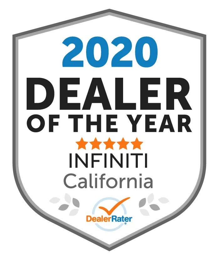 A shield-shaped badge labeled “2020 Dealer of the Year