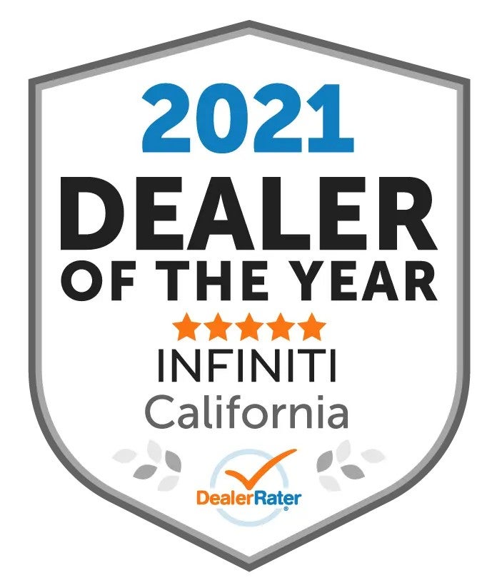 A shield-shaped badge labeled “2021 Dealer of the Year
