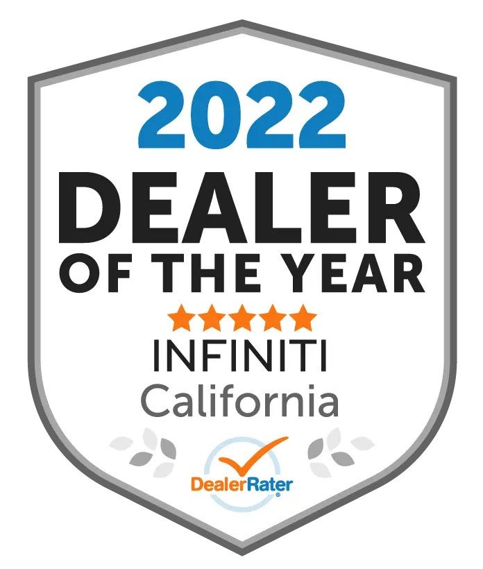 A shield-shaped badge labeled “2022 Dealer of the Year