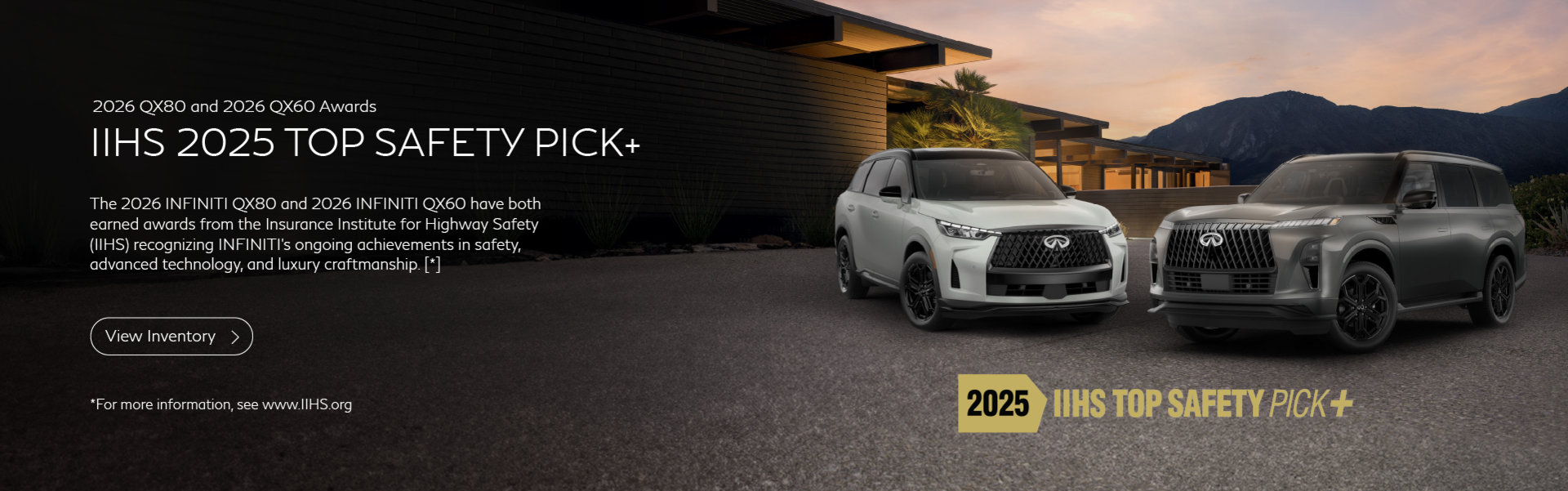  IIHS 2025 Top Safety Pick at INFINITI of Ontario in Ontario CA